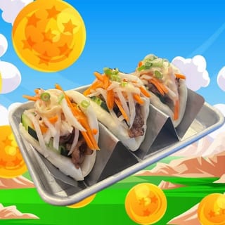 grilled pork bao bun